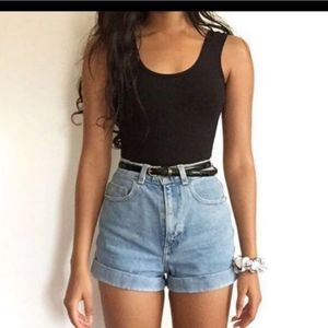 American Apparel Black and Blue Women's Shorts